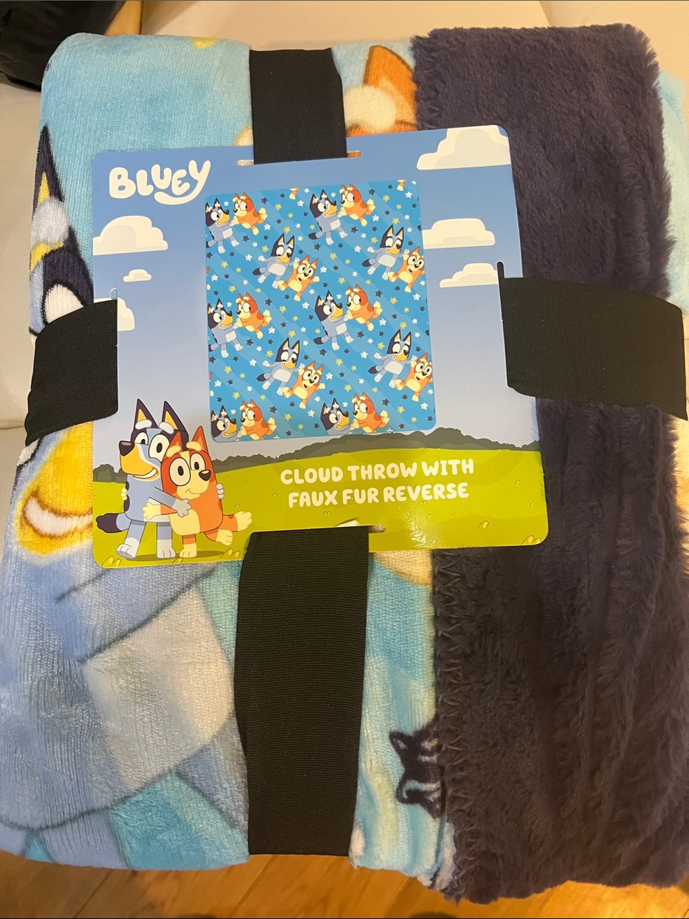 Northwest Bluey Light Blue and Dark Purple Cloud Throw Blanket
